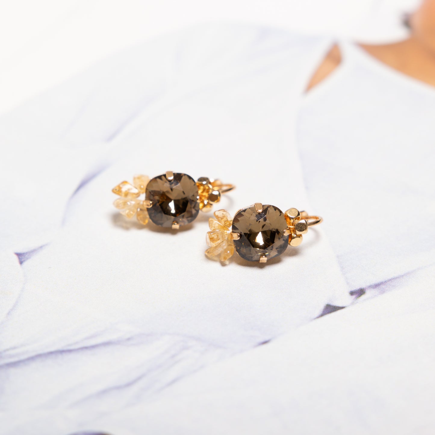 Classic Fantasy Swarovski Brown Gold