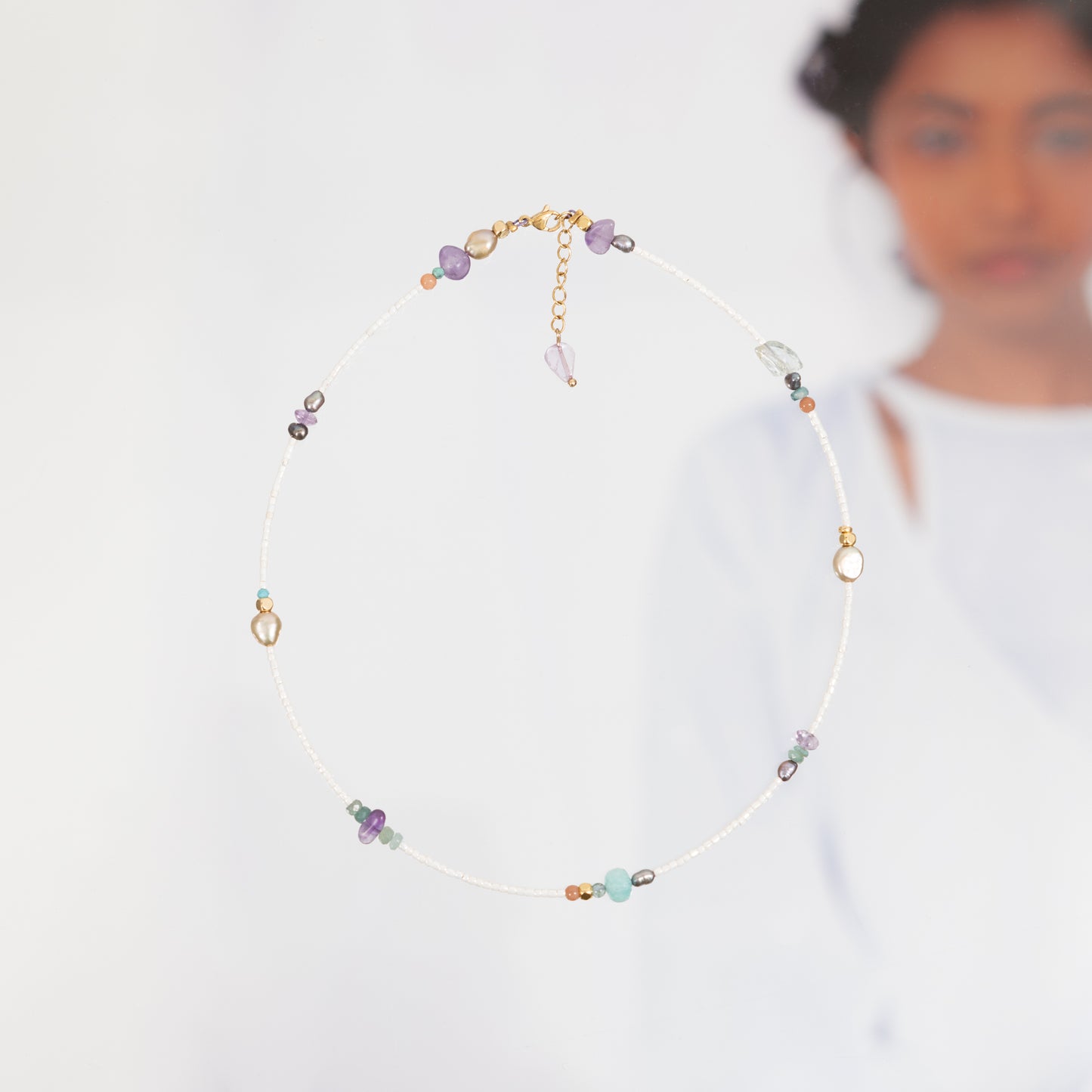 Ketting met pareltjes Multicolor