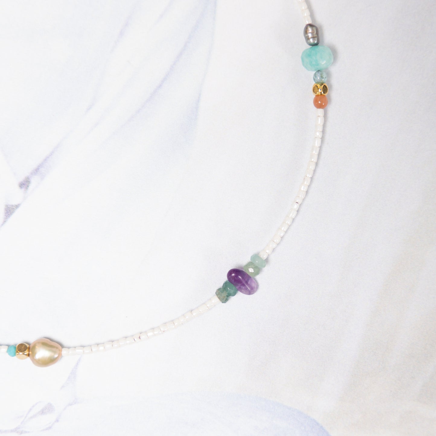 Ketting met pareltjes Multicolor