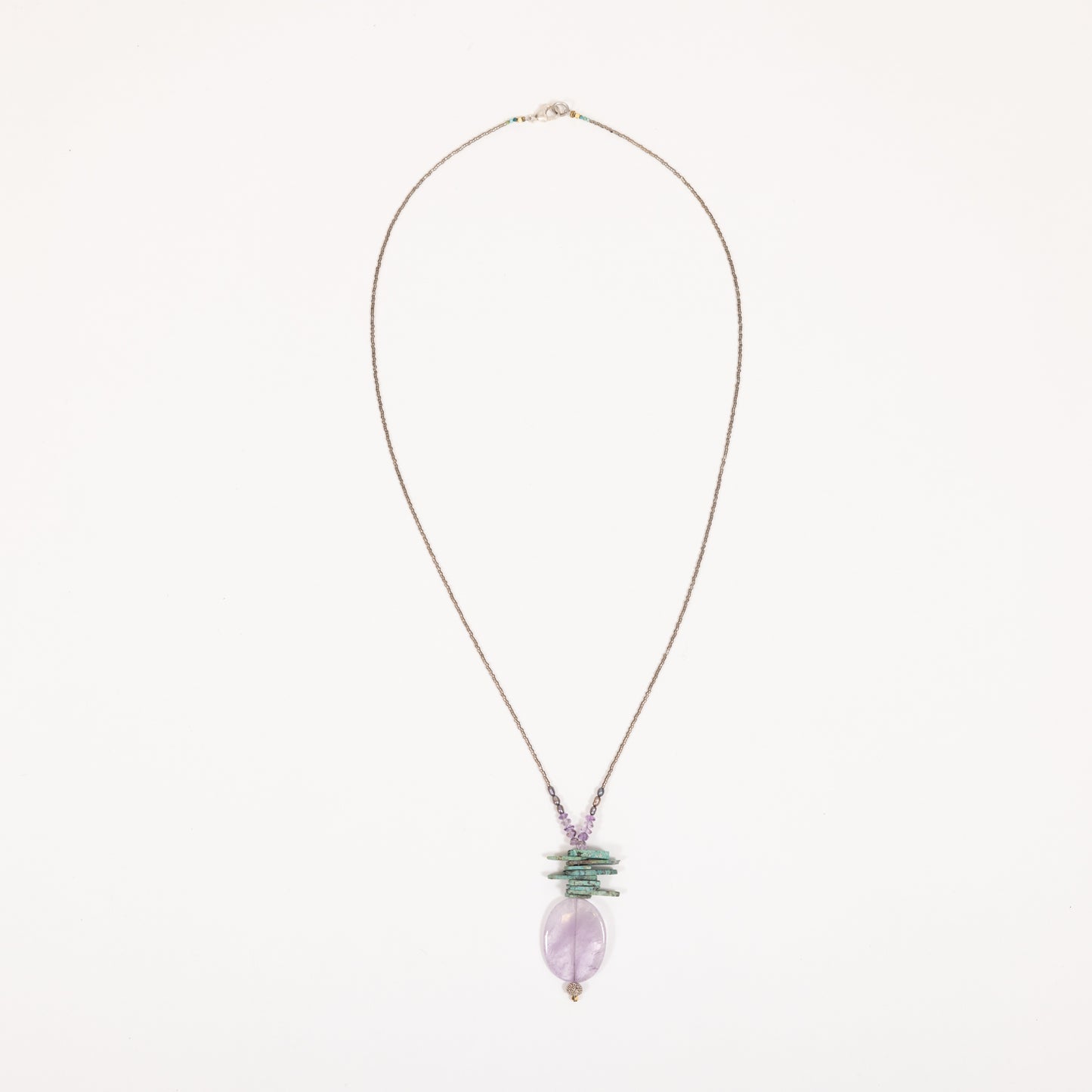 Lange ketting Amethist Turquoise