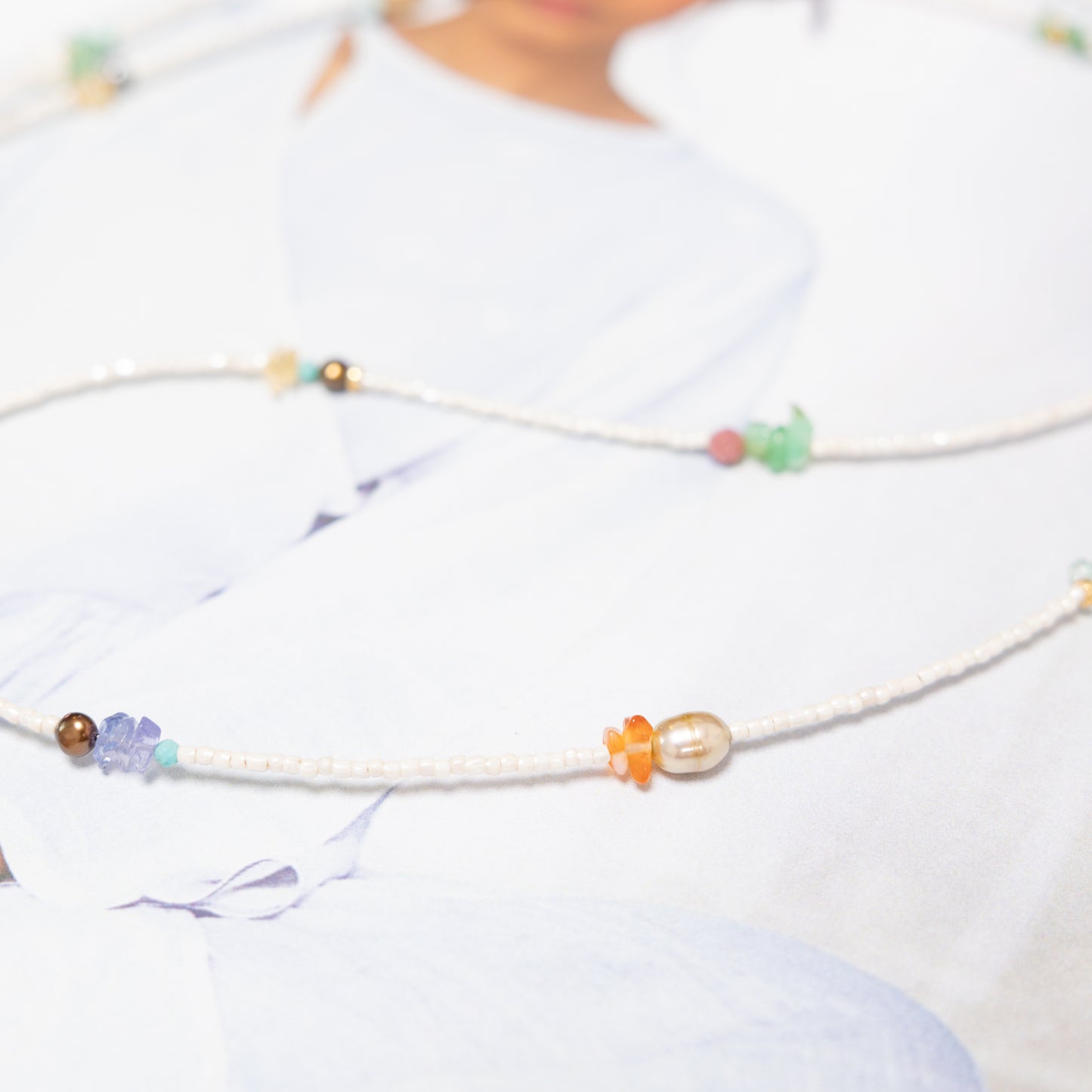 Lange ketting met parels