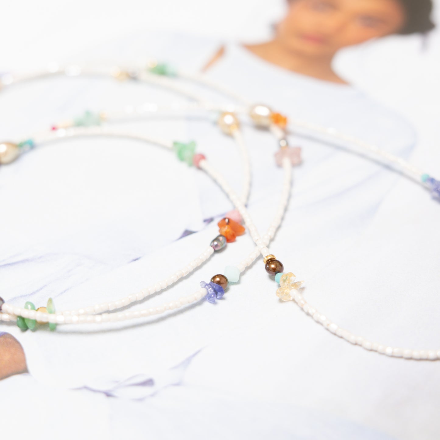 Lange ketting met parels