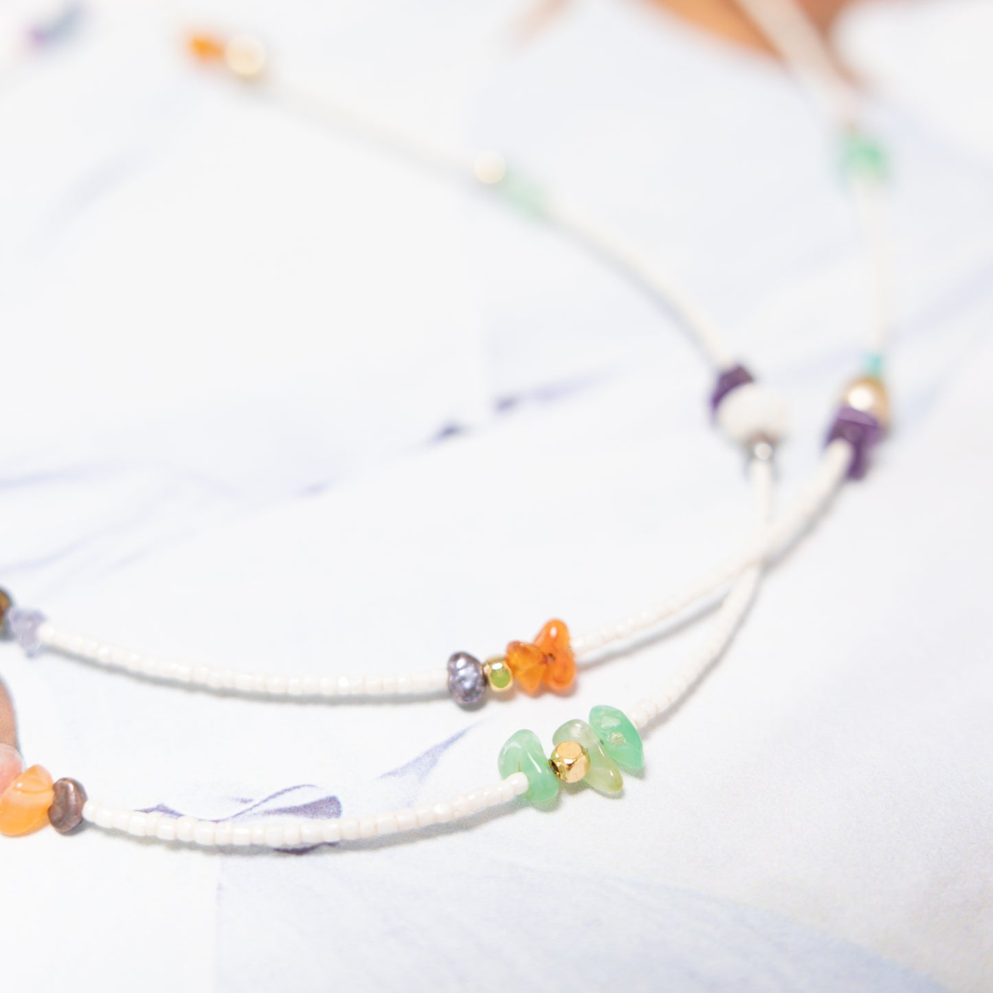 Lange ketting met parels