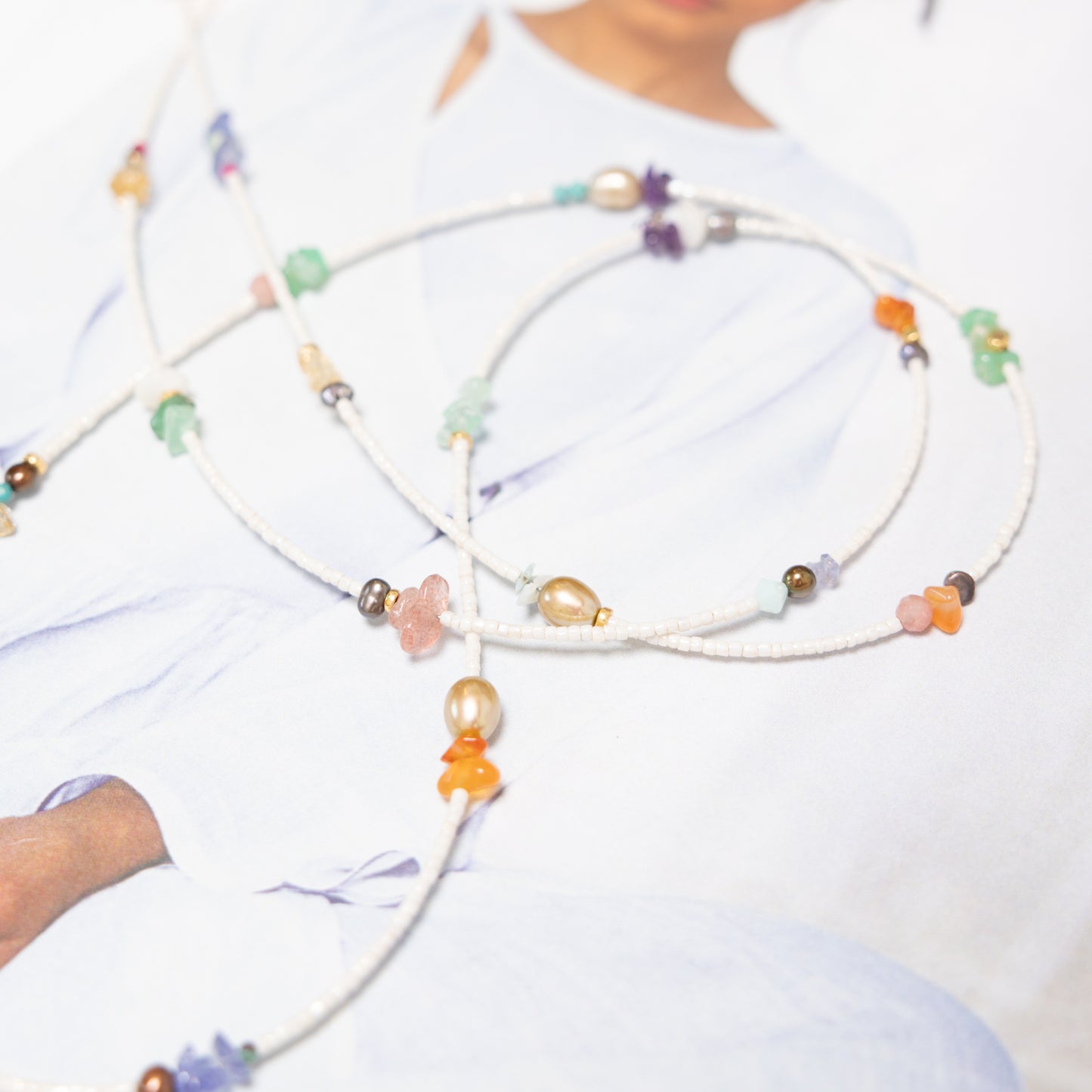 Lange ketting met parels