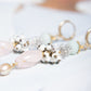 Oorbellen met  rose quarts en parel