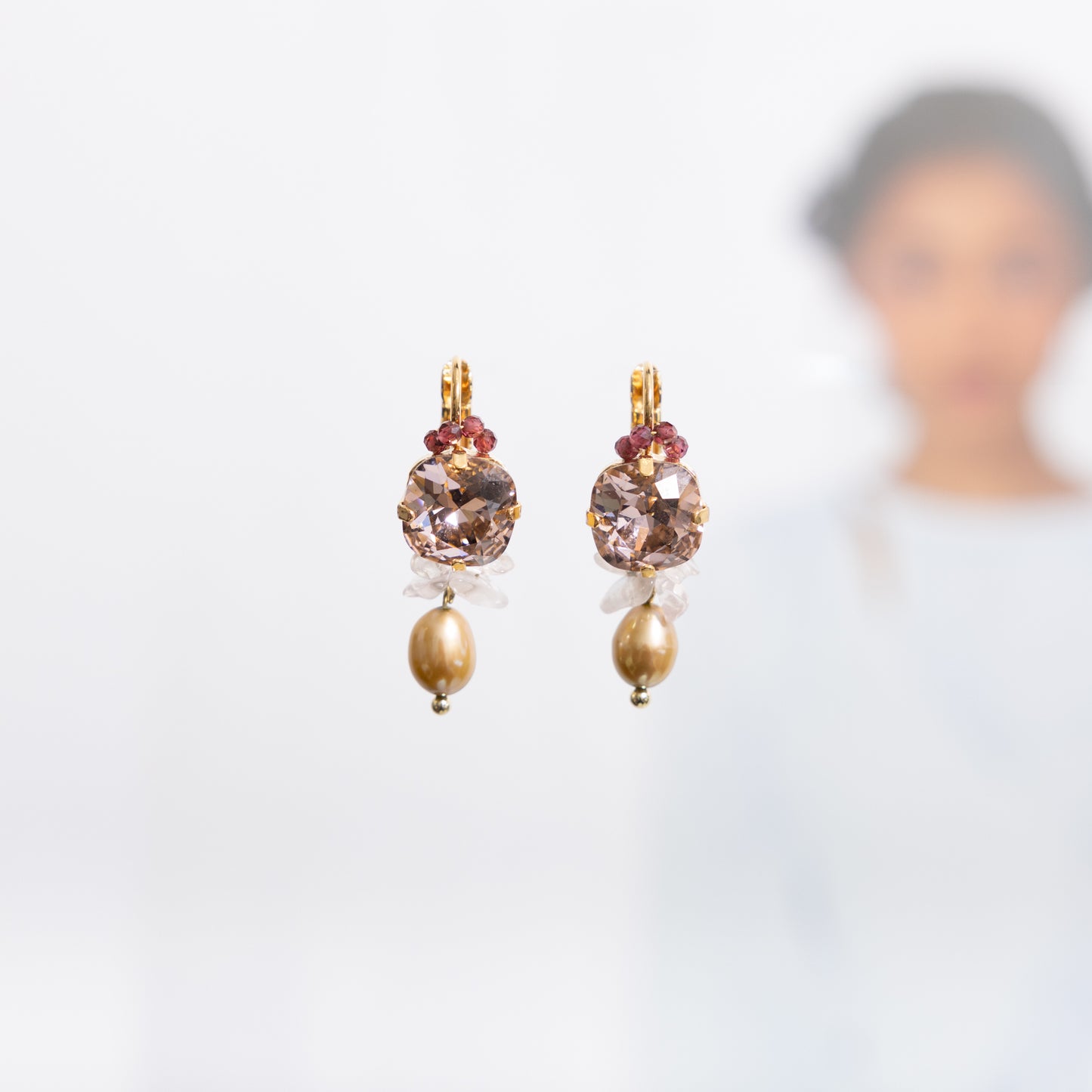 Classic Royal Vintage Rose Crystal met Parel