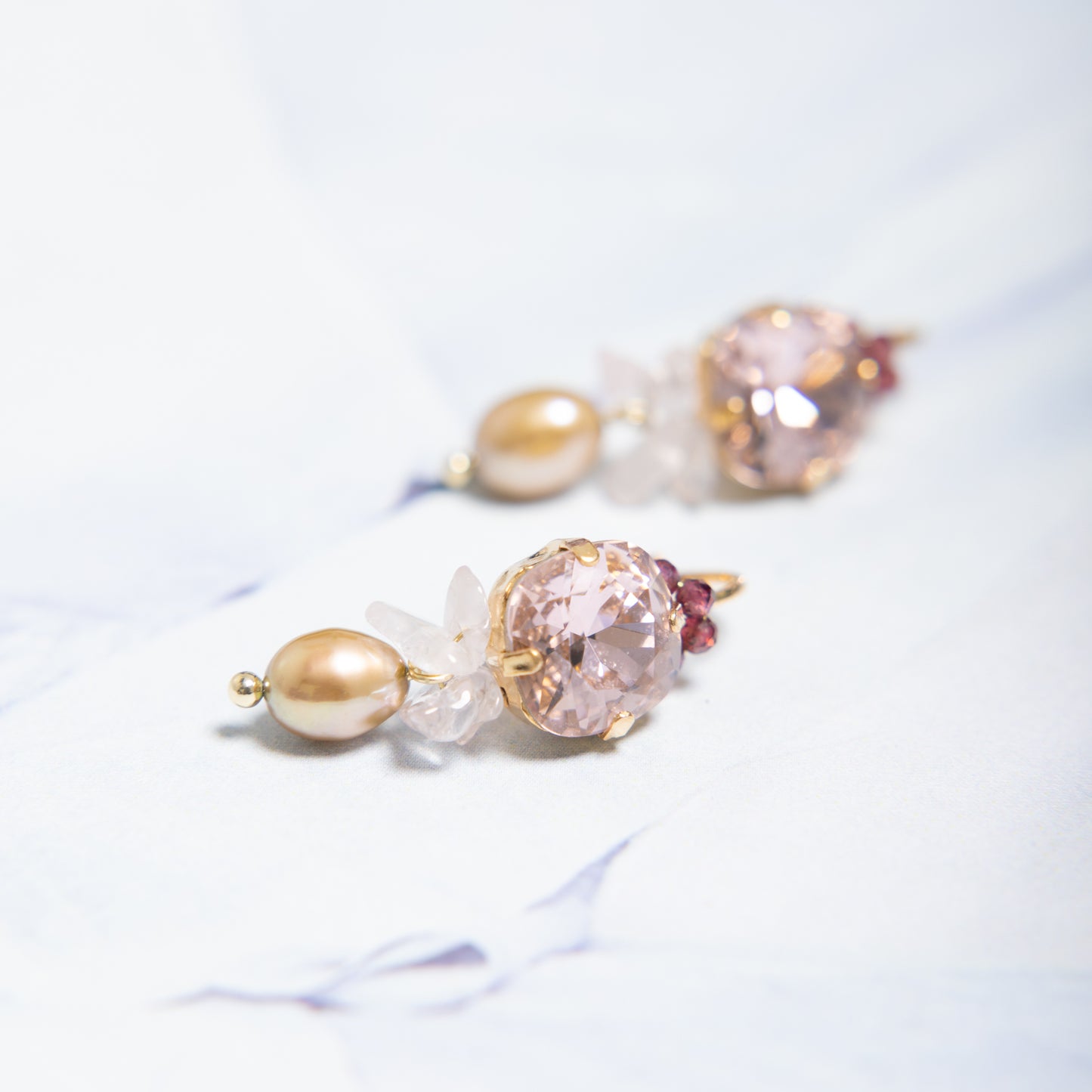 Classic Royal Vintage Rose Crystal met Parel