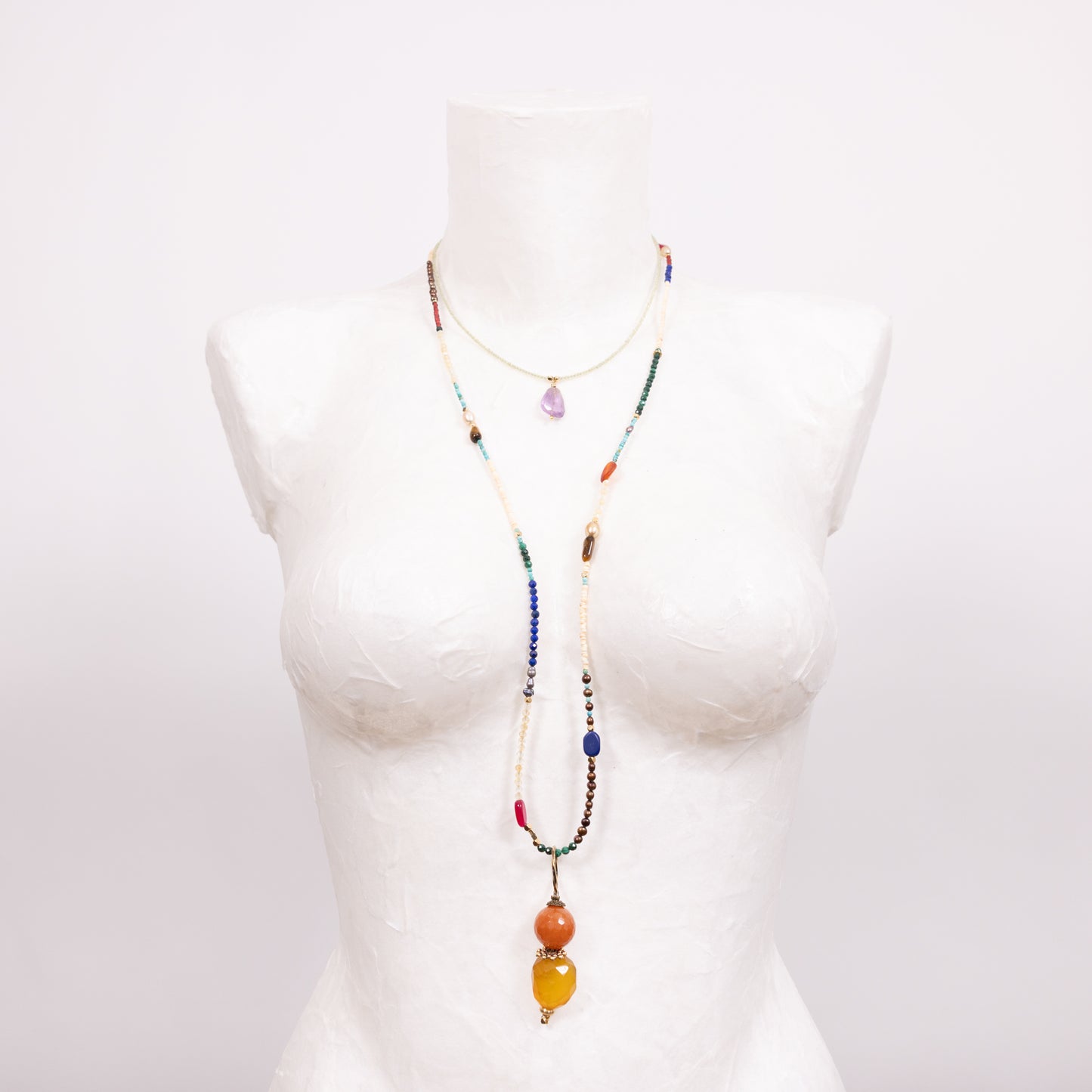 Ketting Lang met Carneool Agaat Hanger